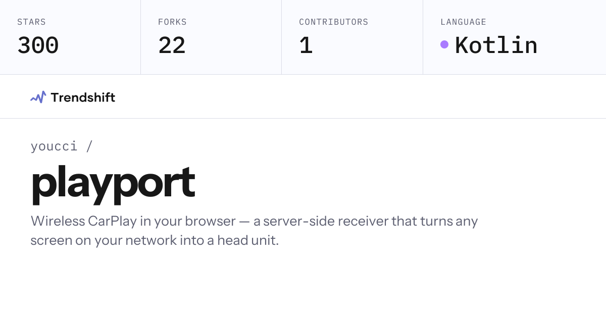 youcci/playport — GitHub trending stats & insights | Trendshift