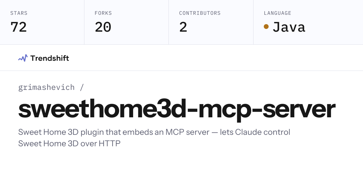 grimashevich/sweethome3d-mcp-server — GitHub trending stats & insights ...