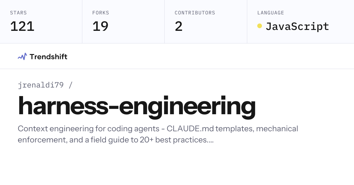 jrenaldi79/harness-engineering — GitHub trending stats & insights ...