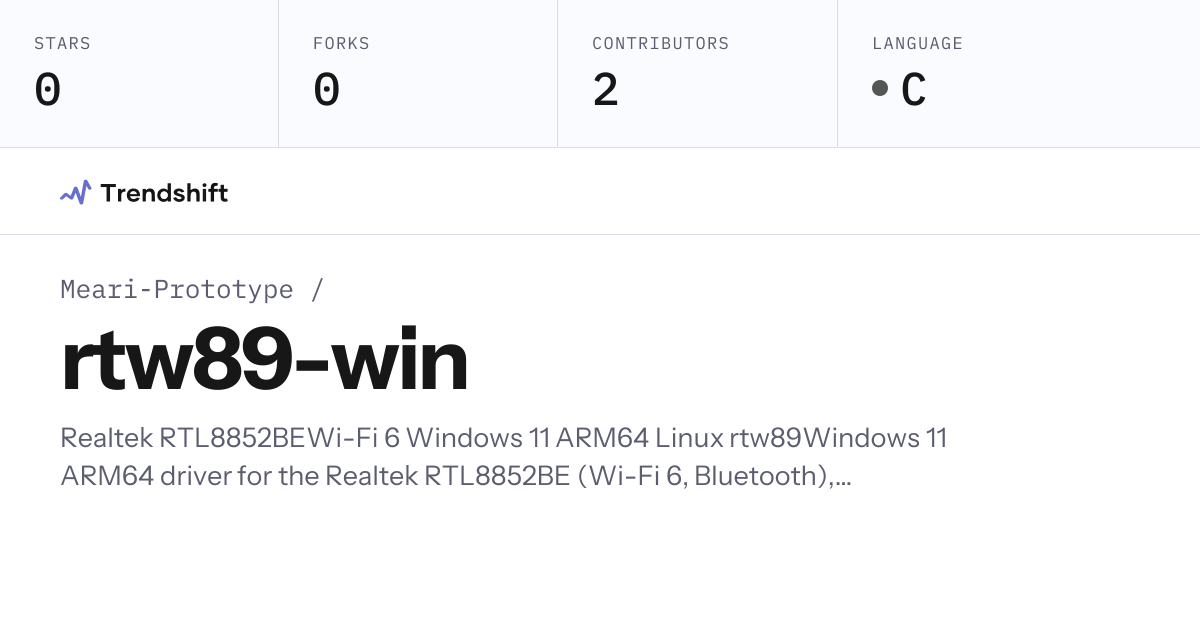 Meari-Prototype/rtw89-win — GitHub trending stats & insights | Trendshift