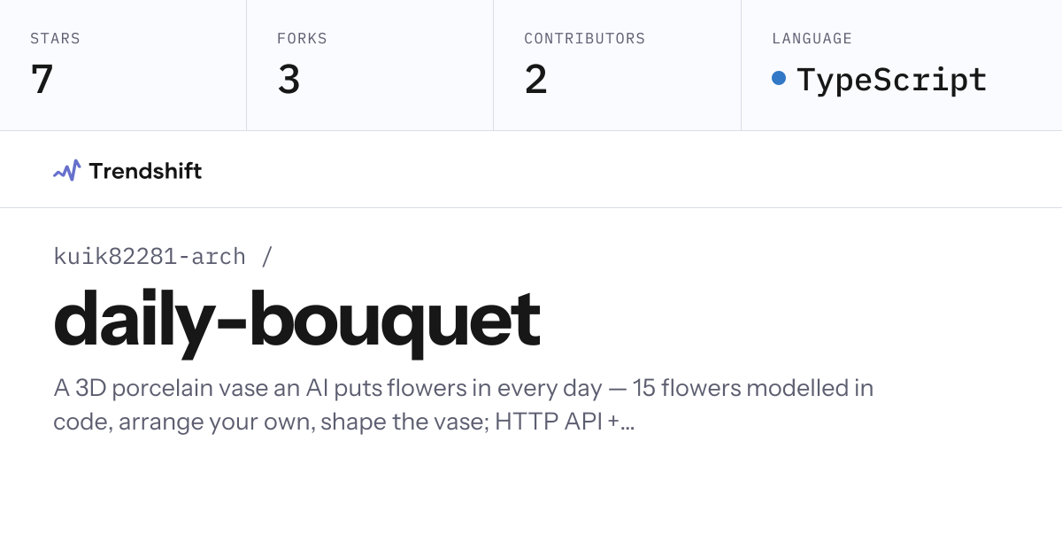 kuik82281-arch/daily-bouquet — GitHub trending stats & insights ...