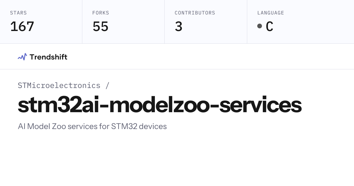 STMicroelectronics/stm32ai-modelzoo-services — GitHub trending stats ...