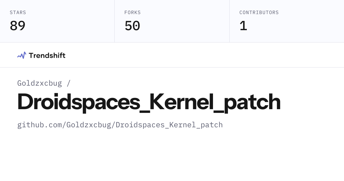 Goldzxcbug/Droidspaces_Kernel_patch — GitHub trending stats & insights ...