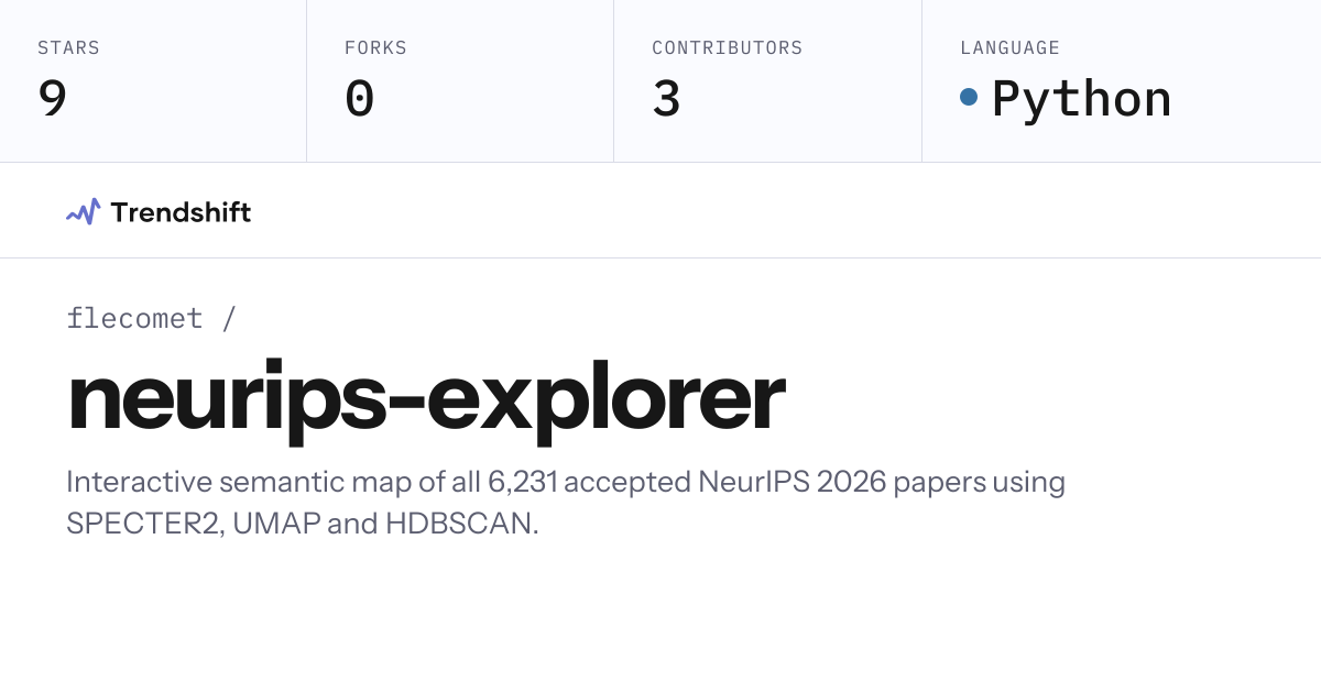 flecomet/neurips-explorer — GitHub trending stats & insights | Trendshift