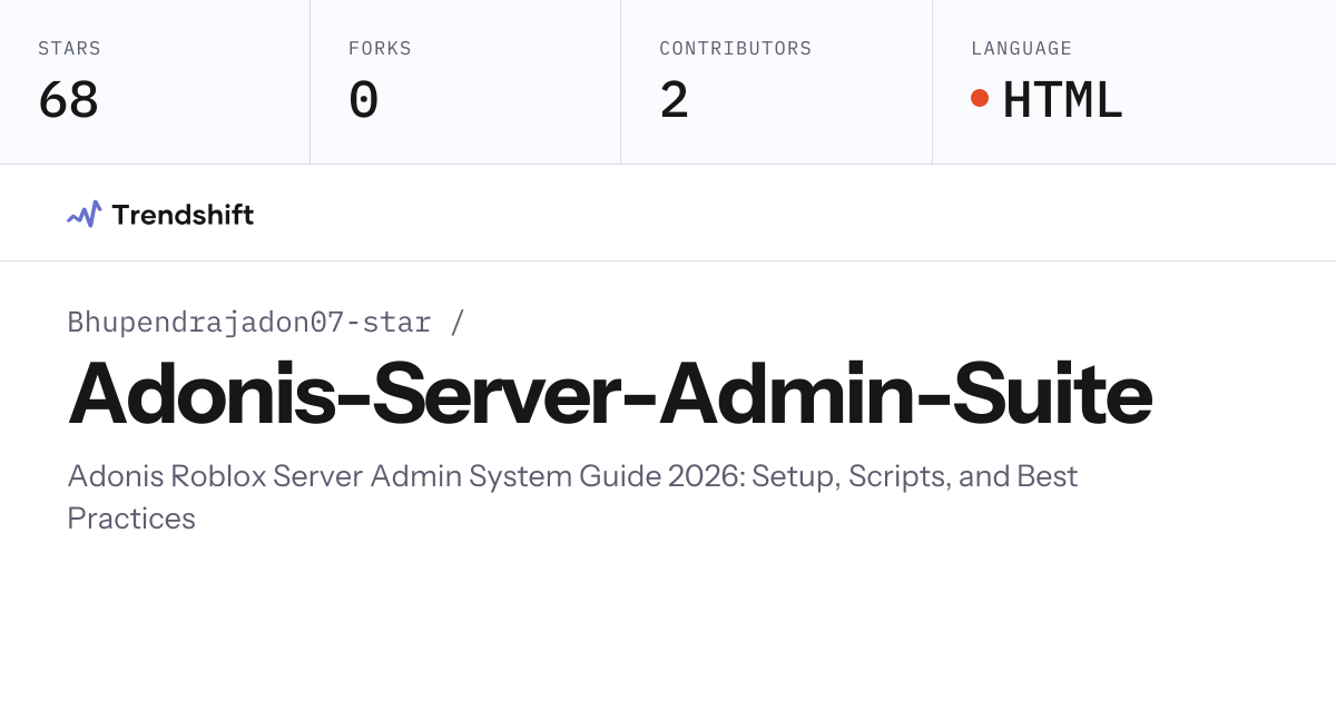 Bhupendrajadon07-star/Adonis-Server-Admin-Suite — GitHub trending stats ...