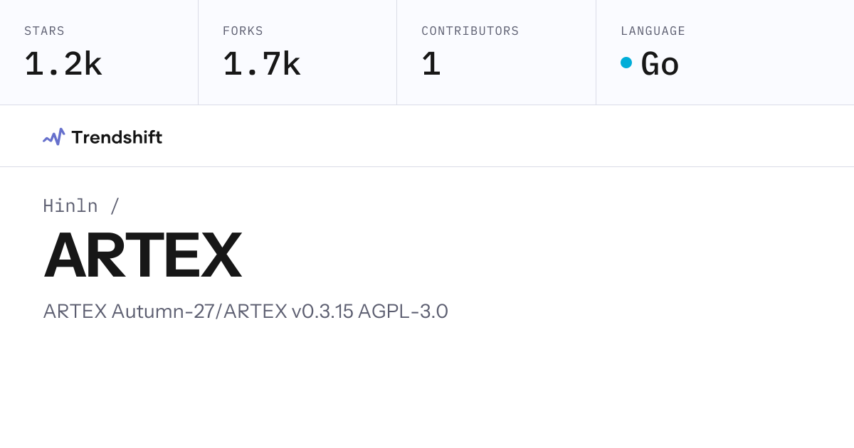 Hinln/ARTEX — GitHub trending stats & insights | Trendshift