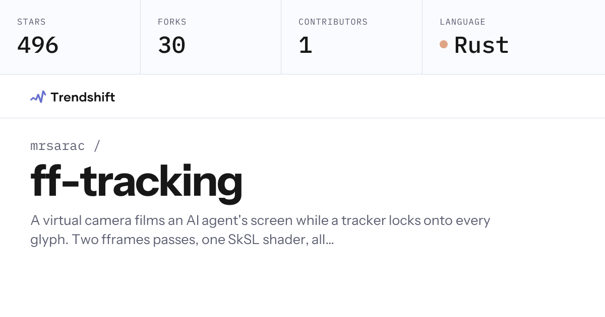 mrsarac/ff-tracking — GitHub trending stats & insights | Trendshift