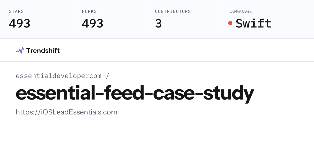 essentialdevelopercom/essential-feed-case-study — GitHub trending stats ...