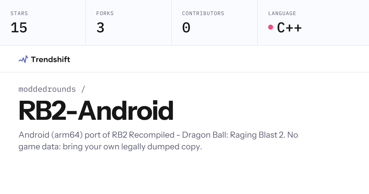 moddedrounds/RB2-Android — GitHub trending stats & insights | Trendshift