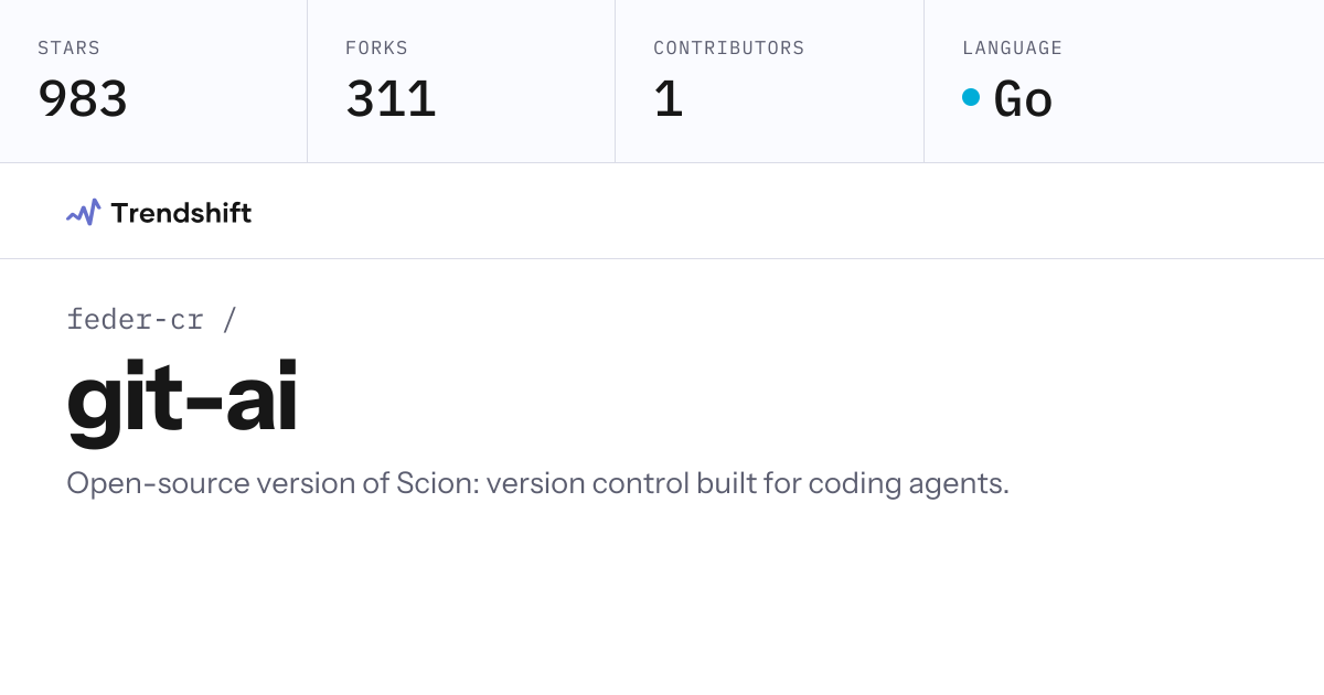 feder-cr/git-ai — GitHub trending stats & insights | Trendshift