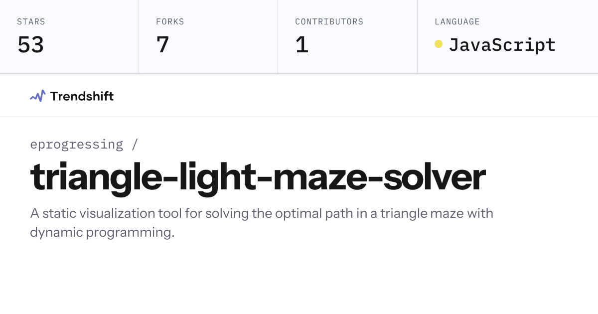 eprogressing/triangle-light-maze-solver — GitHub trending stats ...