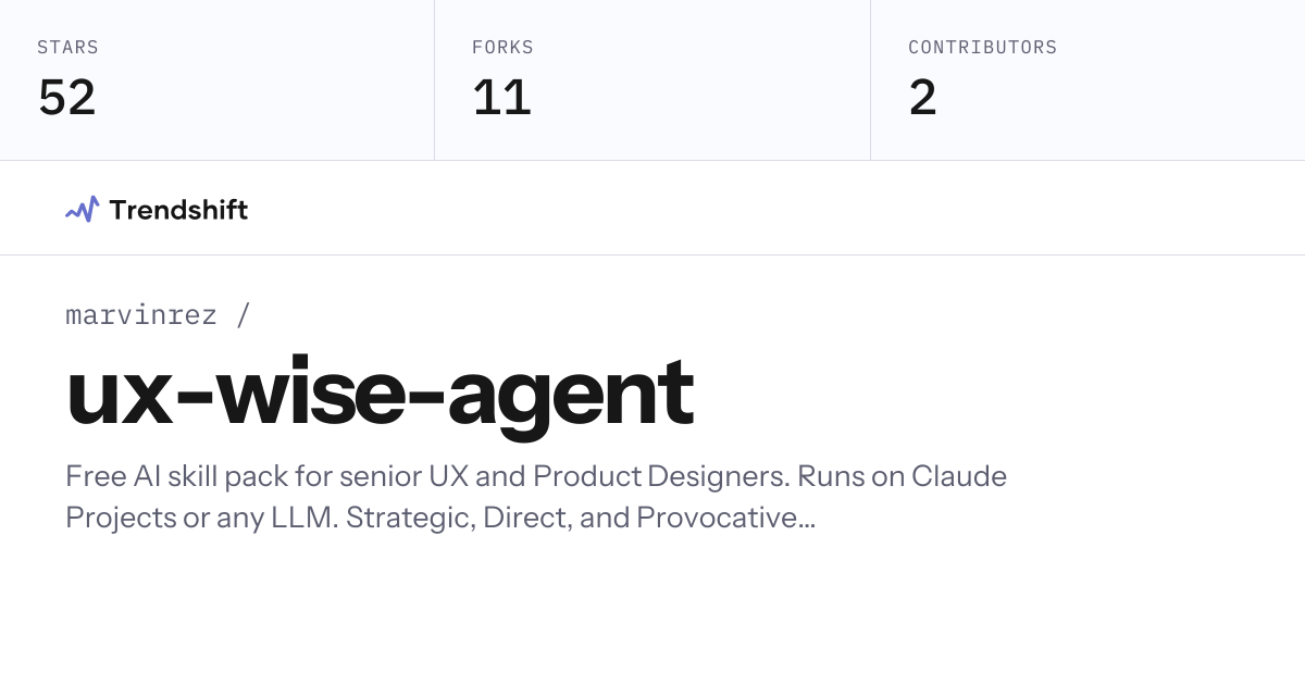 marvinrez/ux-wise-agent — GitHub trending stats & insights | Trendshift