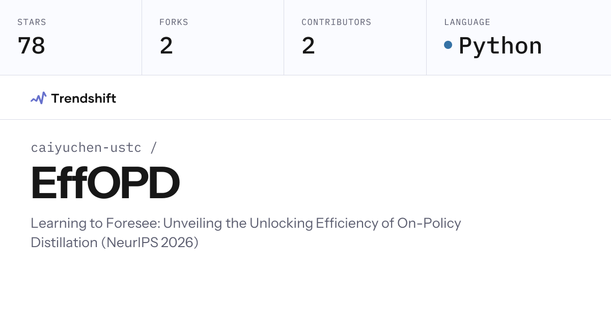 caiyuchen-ustc/EffOPD — GitHub trending stats & insights | Trendshift