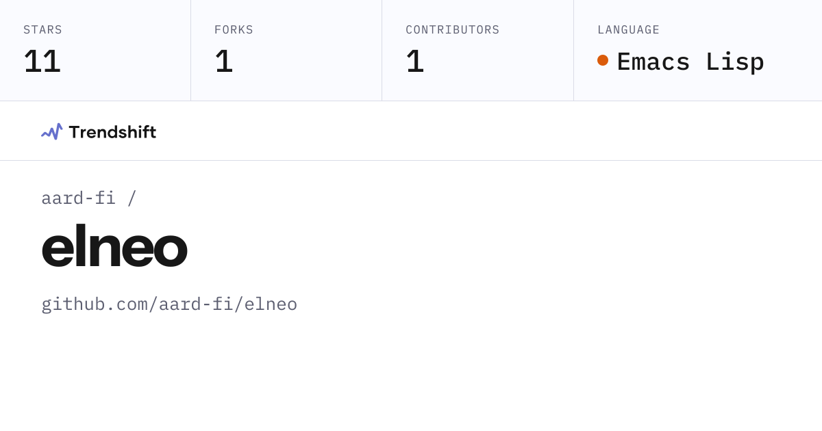 aard-fi/elneo — GitHub trending stats & insights | Trendshift