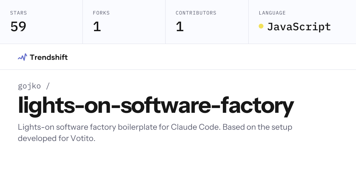 gojko/lights-on-software-factory — GitHub trending stats & insights ...