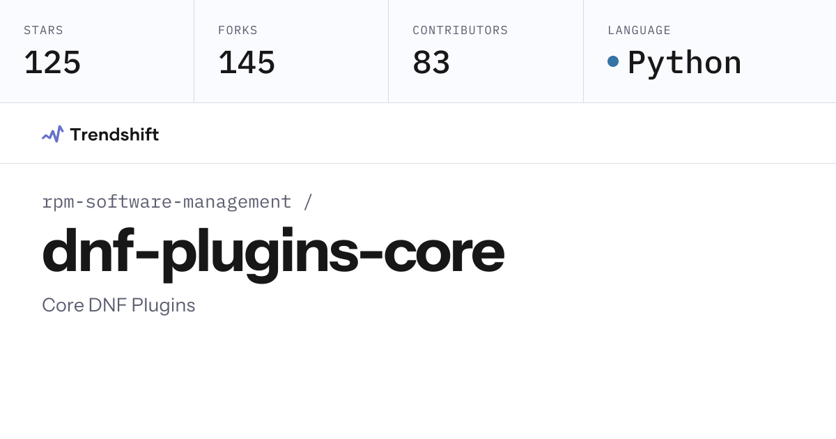 rpm-software-management/dnf-plugins-core — GitHub trending stats ...