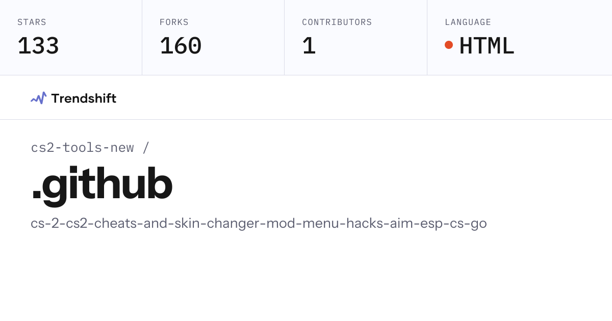 cs2-tools-new/.github — GitHub trending stats & insights | Trendshift