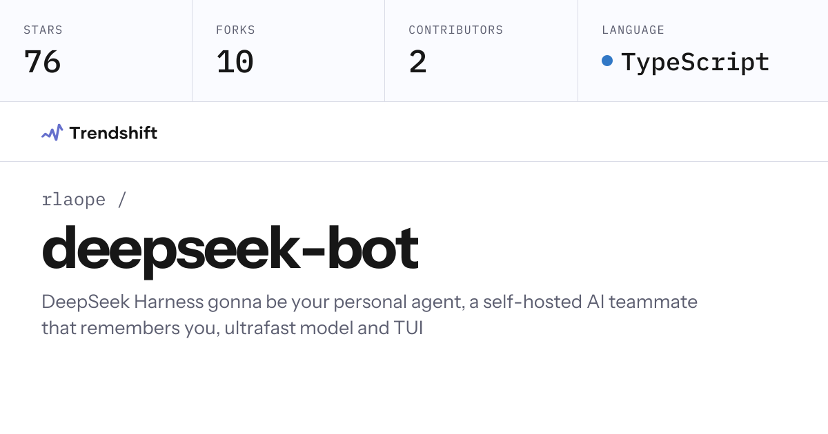 rlaope/deepseek-bot — GitHub trending stats & insights | Trendshift
