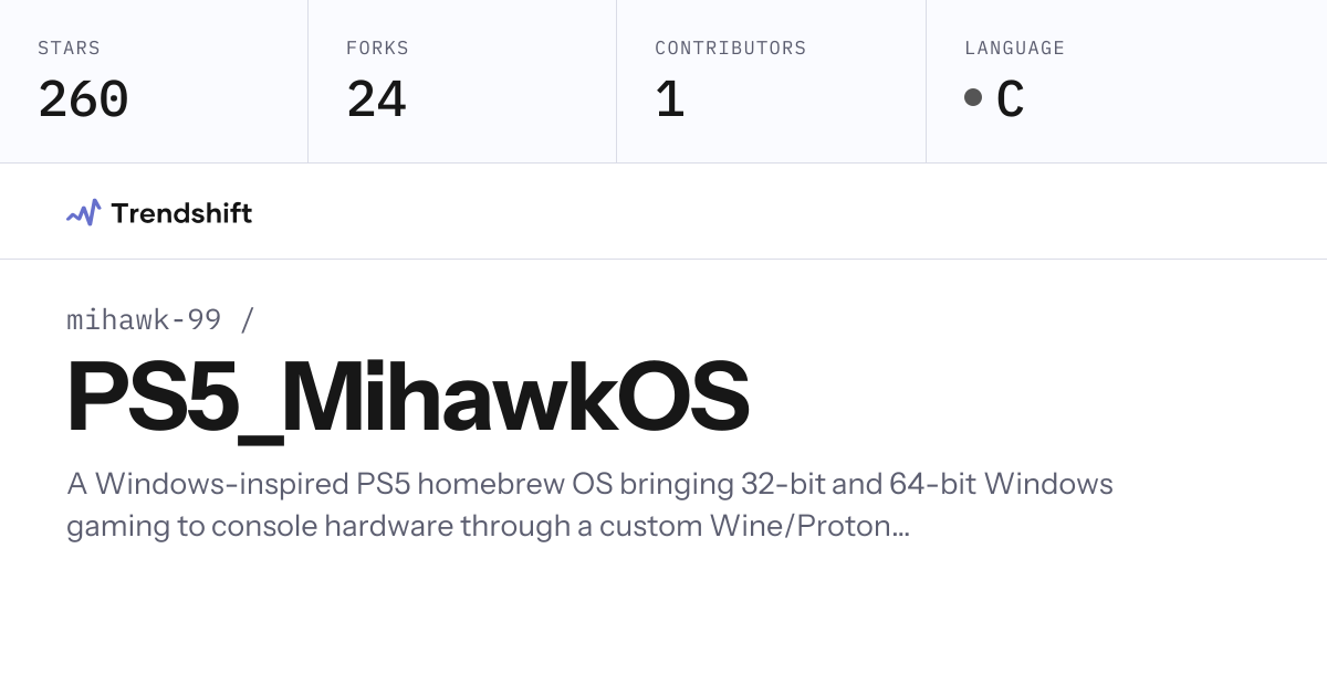 mihawk-99/PS5_MihawkOS — GitHub trending stats & insights | Trendshift