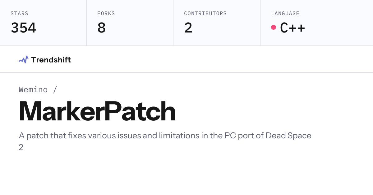 Wemino/MarkerPatch — GitHub trending stats & insights | Trendshift