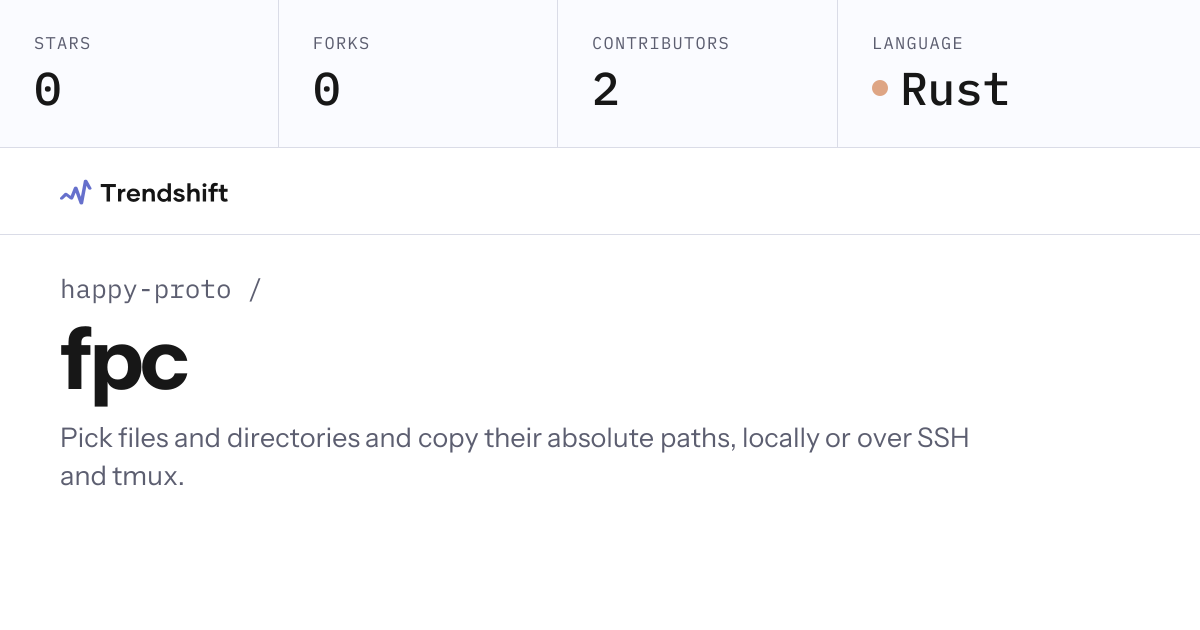 happy-proto/fpc — GitHub trending stats & insights | Trendshift