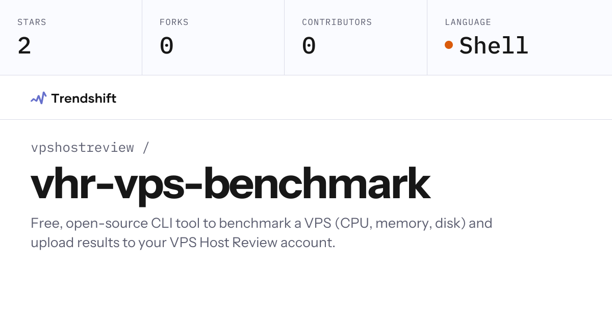 vpshostreview/vhr-vps-benchmark — GitHub trending stats & insights ...