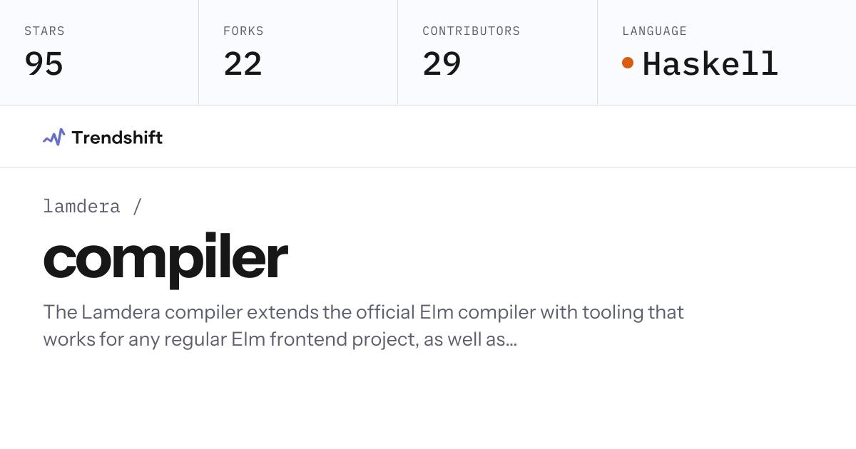lamdera/compiler — GitHub trending stats & insights | Trendshift