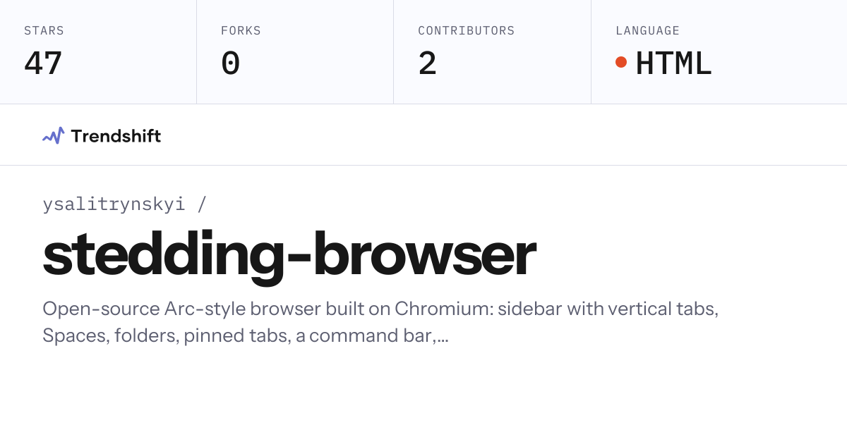 ysalitrynskyi/stedding-browser — GitHub trending stats & insights ...