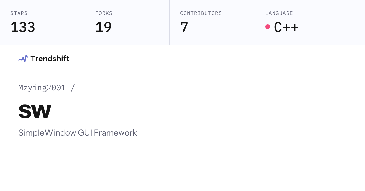 Mzying2001/sw — GitHub trending stats & insights | Trendshift