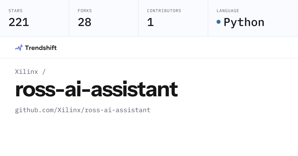 Xilinx/ross-ai-assistant — GitHub trending stats & insights | Trendshift