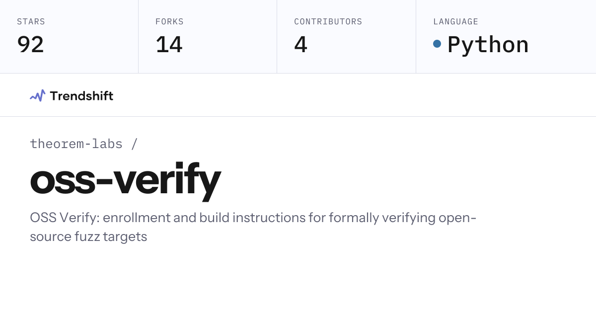 theorem-labs/oss-verify — GitHub trending stats & insights | Trendshift