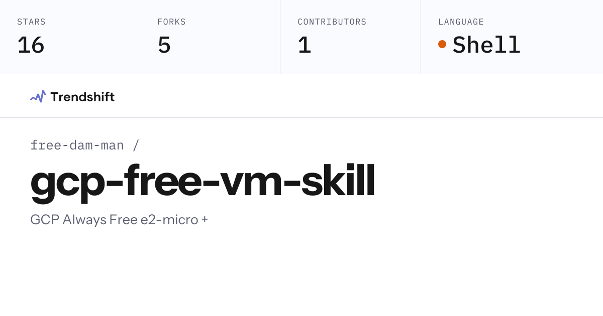 free-dam-man/gcp-free-vm-skill — GitHub trending stats & insights ...