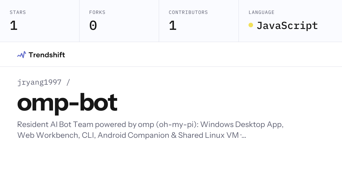 jryang1997/omp-bot — GitHub trending stats & insights | Trendshift