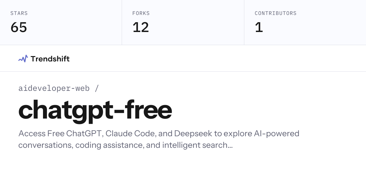 aideveloper-web/chatgpt-free — GitHub trending stats & insights ...