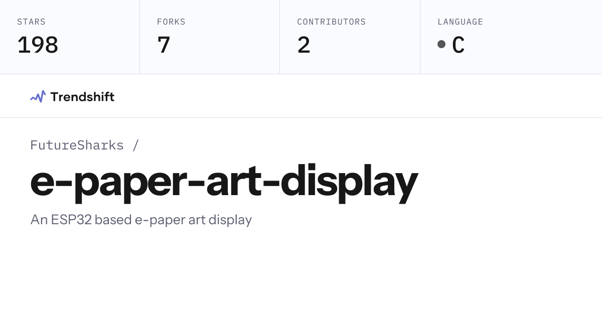 FutureSharks/e-paper-art-display — GitHub trending stats & insights ...