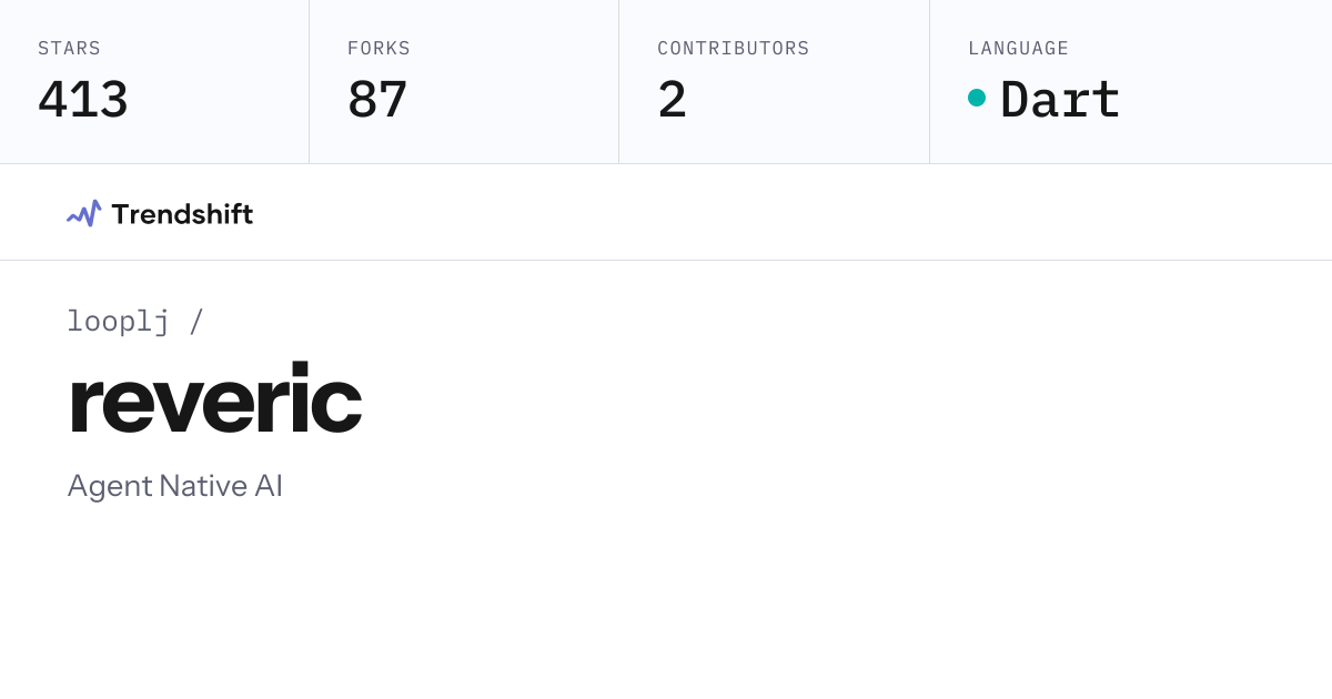 looplj/reveric — GitHub trending stats & insights | Trendshift
