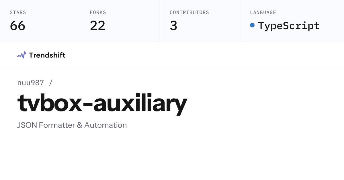 nuu987/tvbox-auxiliary — GitHub trending stats & insights | Trendshift