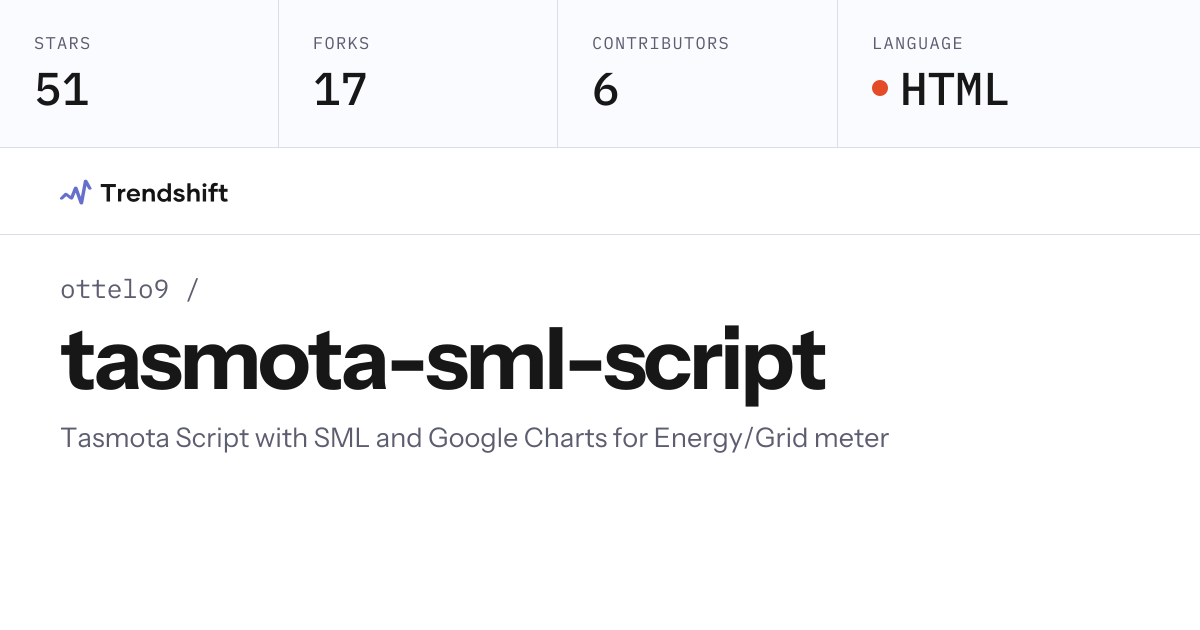 ottelo9/tasmota-sml-script — GitHub trending stats & insights | Trendshift