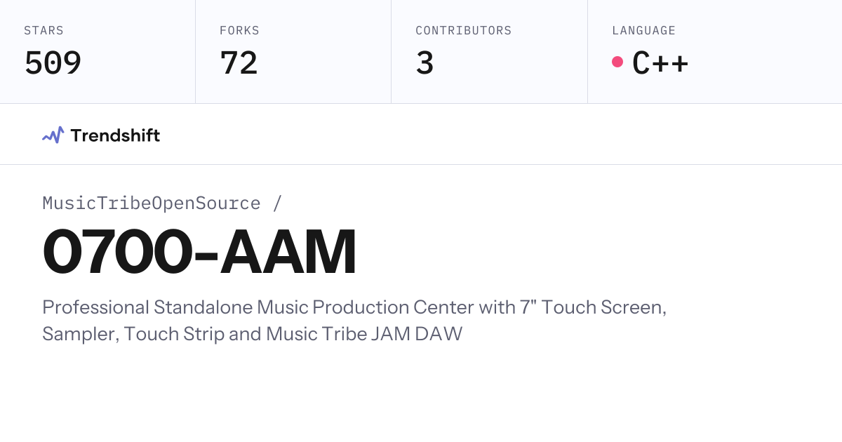 MusicTribeOpenSource/0700-AAM — GitHub trending stats & insights ...