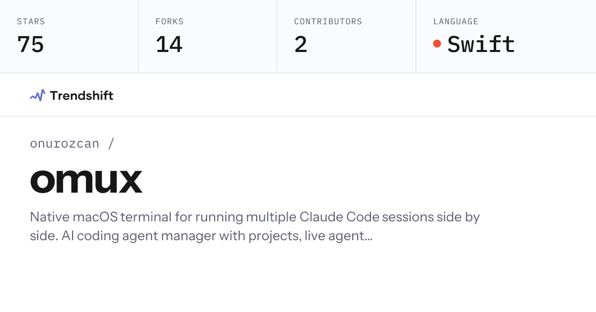 onurozcan/omux — GitHub trending stats & insights | Trendshift