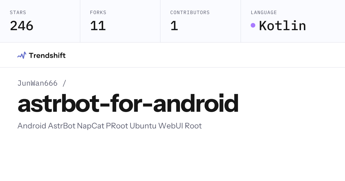 JunWan666/astrbot-for-android — GitHub trending stats & insights ...