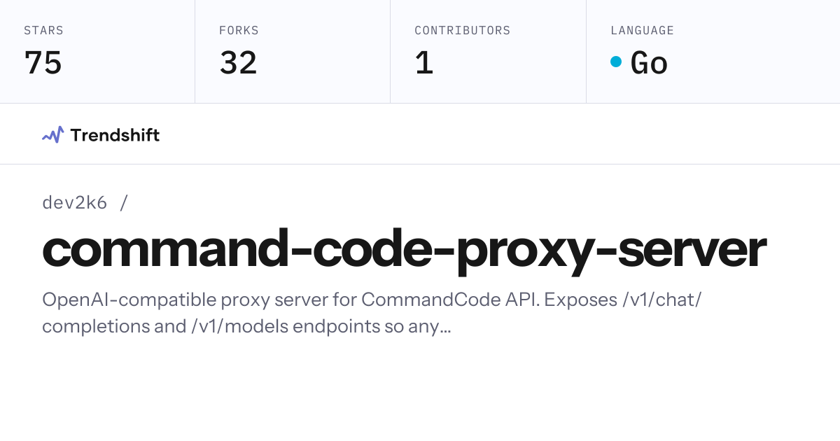 dev2k6/command-code-proxy-server — GitHub trending stats & insights ...