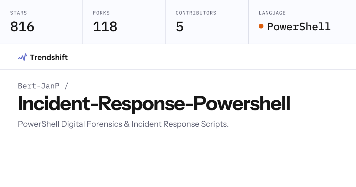 Bert-JanP/Incident-Response-Powershell — GitHub trending stats ...