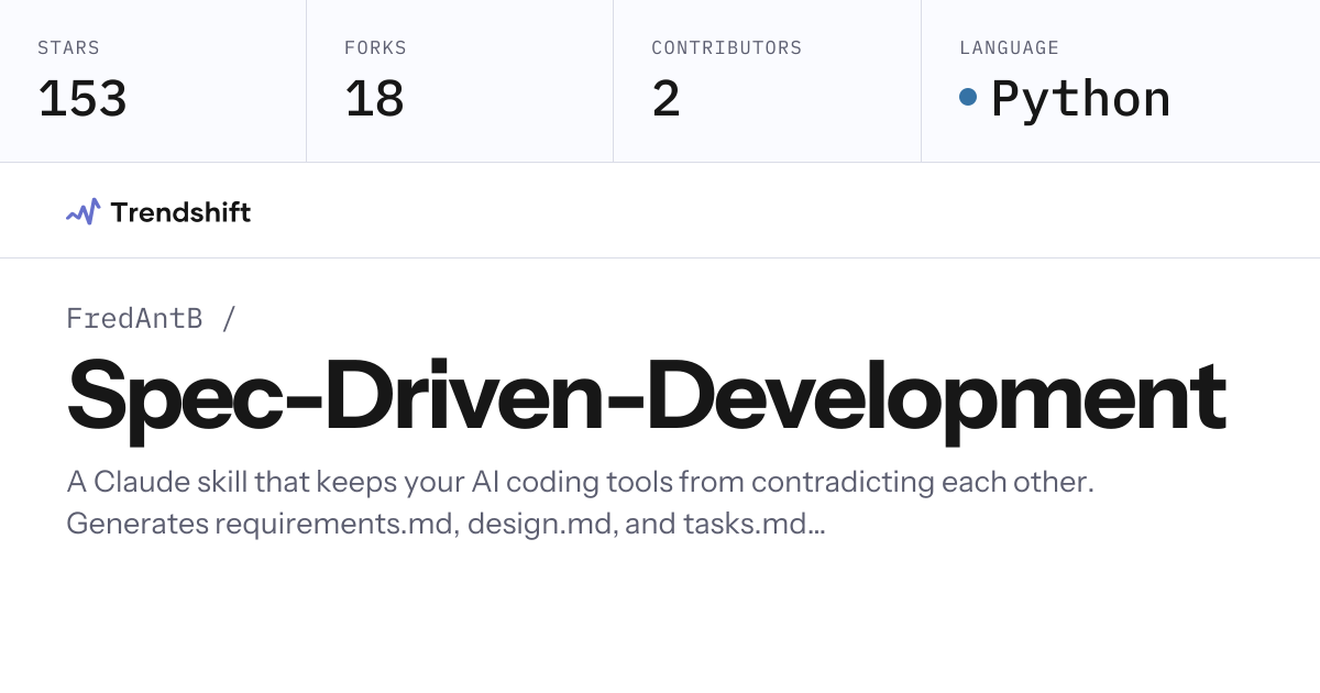 FredAntB/Spec-Driven-Development — GitHub trending stats & insights ...