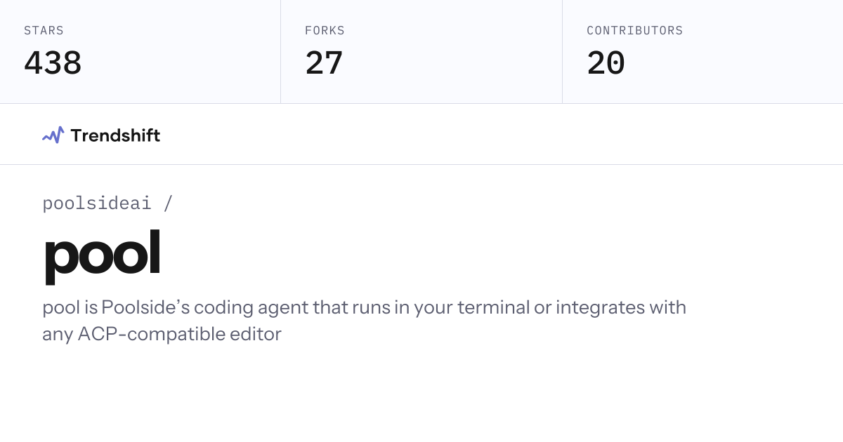 poolsideai/pool — GitHub trending stats & insights | Trendshift