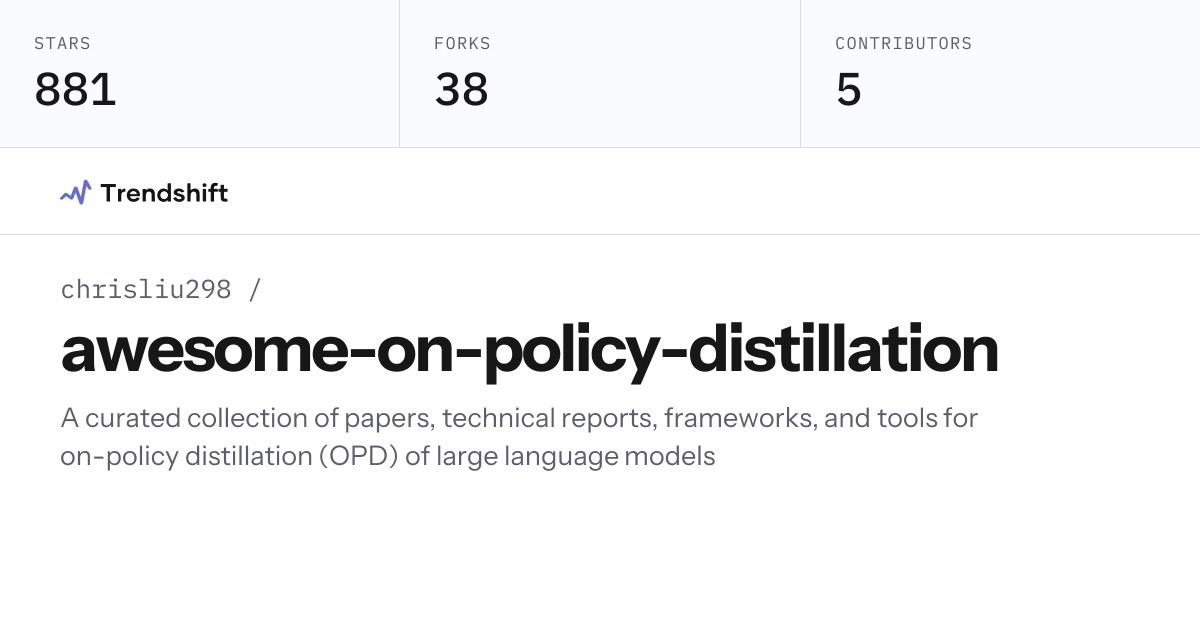 chrisliu298/awesome-on-policy-distillation — GitHub trending stats ...