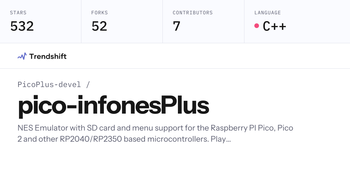 PicoPlus-devel/pico-infonesPlus — GitHub trending stats & insights ...