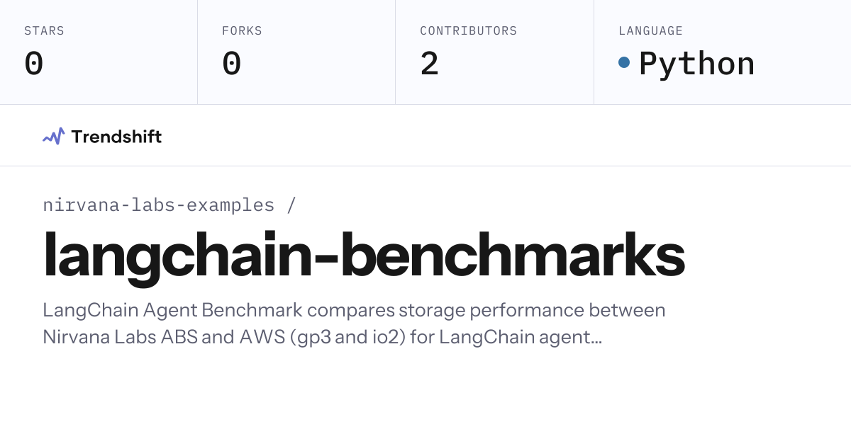 nirvana-labs-examples/langchain-benchmarks — GitHub trending stats ...