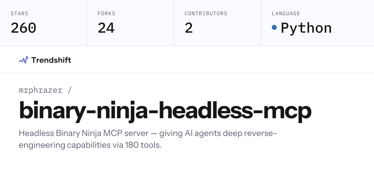 mrphrazer/binary-ninja-headless-mcp — GitHub trending stats & insights ...