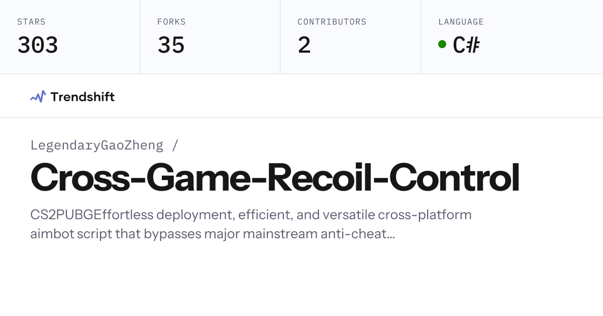LegendaryGaoZheng/Cross-Game-Recoil-Control — GitHub trending stats ...